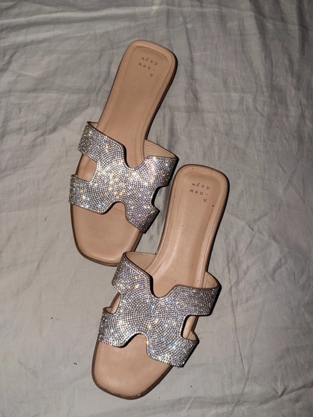 Target Nude Rhinestone Slide Sandals